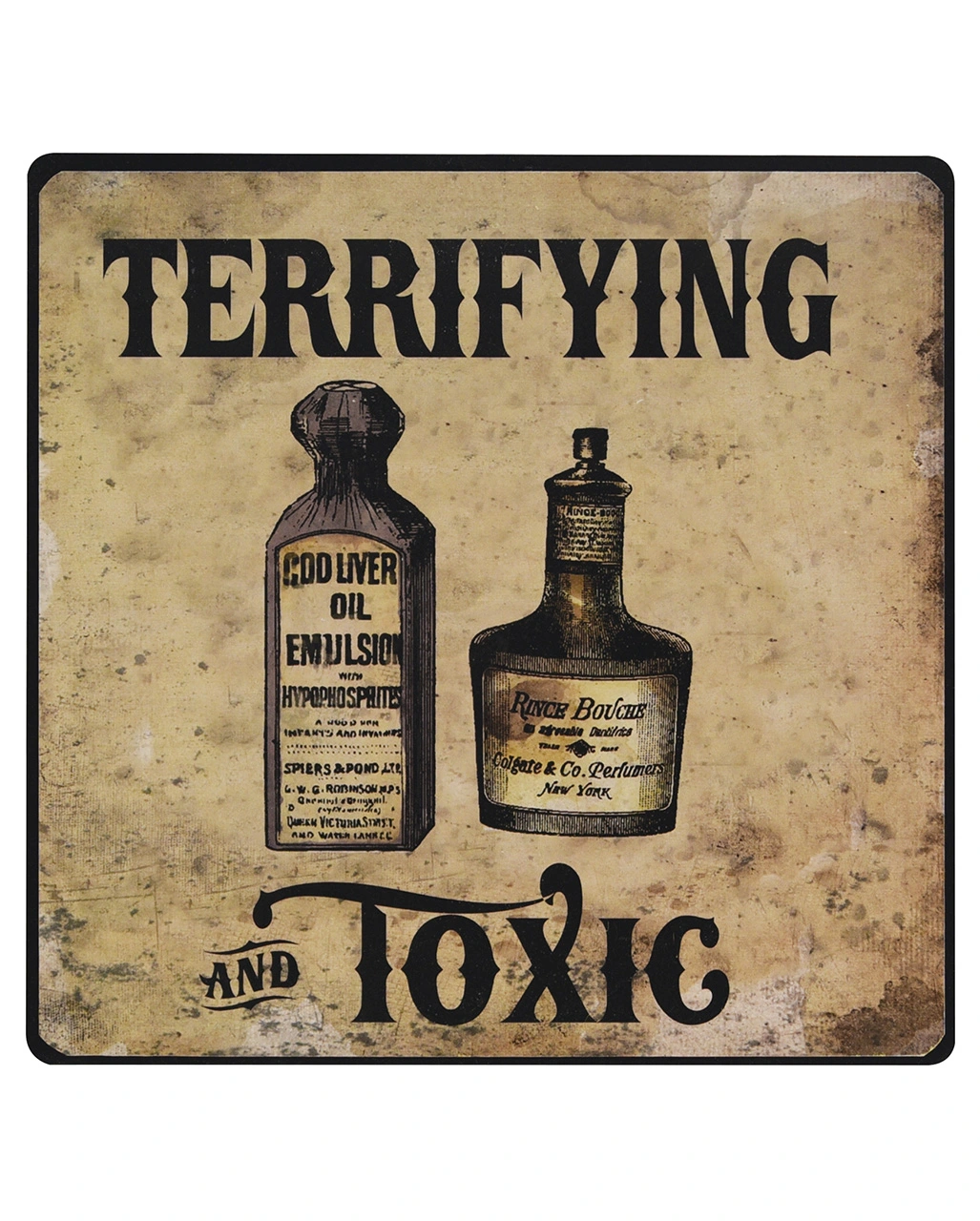 Vintage Metallschild "Giftflaschen" 20cm 3 Vintage Metallschild "Giftflaschen" 20cm