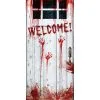 Blutige "Welcome" Türfolie 2 Blutige "Welcome" Türfolie -Karneval Universe Geschaft bloody welcome tuerfolie blutspritzder tuerfolie als halloween deko bloody door cover halloween und horror deko 52848