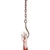 Abgehackte Zombie Hand Am Haken -Karneval Universe Geschaft bloody hand on hook blutige hand am haken haengedeko deko fuer halloweenparty oder horrorparty 25844