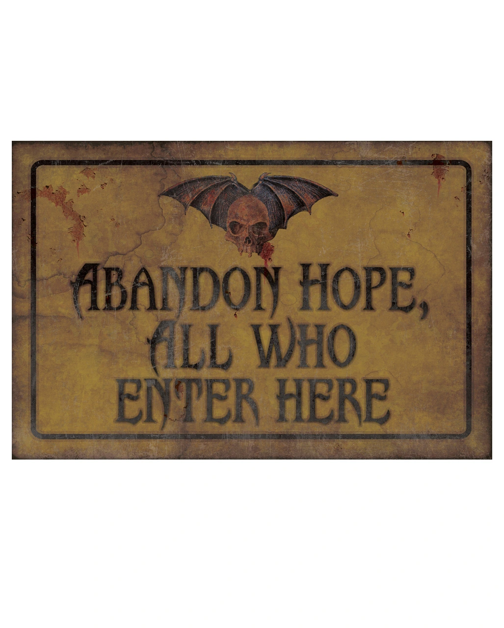 Vintage Abandon Hope Schild 43x11cm 2 Vintage Abandon Hope Schild 43x11cm
