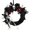 Gothic Türkranz Als Halloween Deko -Karneval Universe Geschaft halloween tuerkranz mit skelett und blumen gothic deko wreath with skeleton and flowers 38398