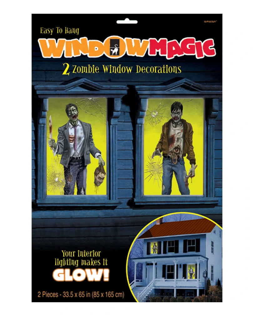 Fensterfolie Zombiemotiv 2-teilig 3 Fensterfolie Zombiemotiv 2-teilig