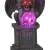 Gargoyle Sitzend Auf Grabstein Mit Licht 1 Gargoyle Sitzend Auf Grabstein Mit Licht -Karneval Universe Geschaft sitzender gargoyle auf grabstein mit licht resin gargoyle on a tomstone with light halloween deko 52496 neu