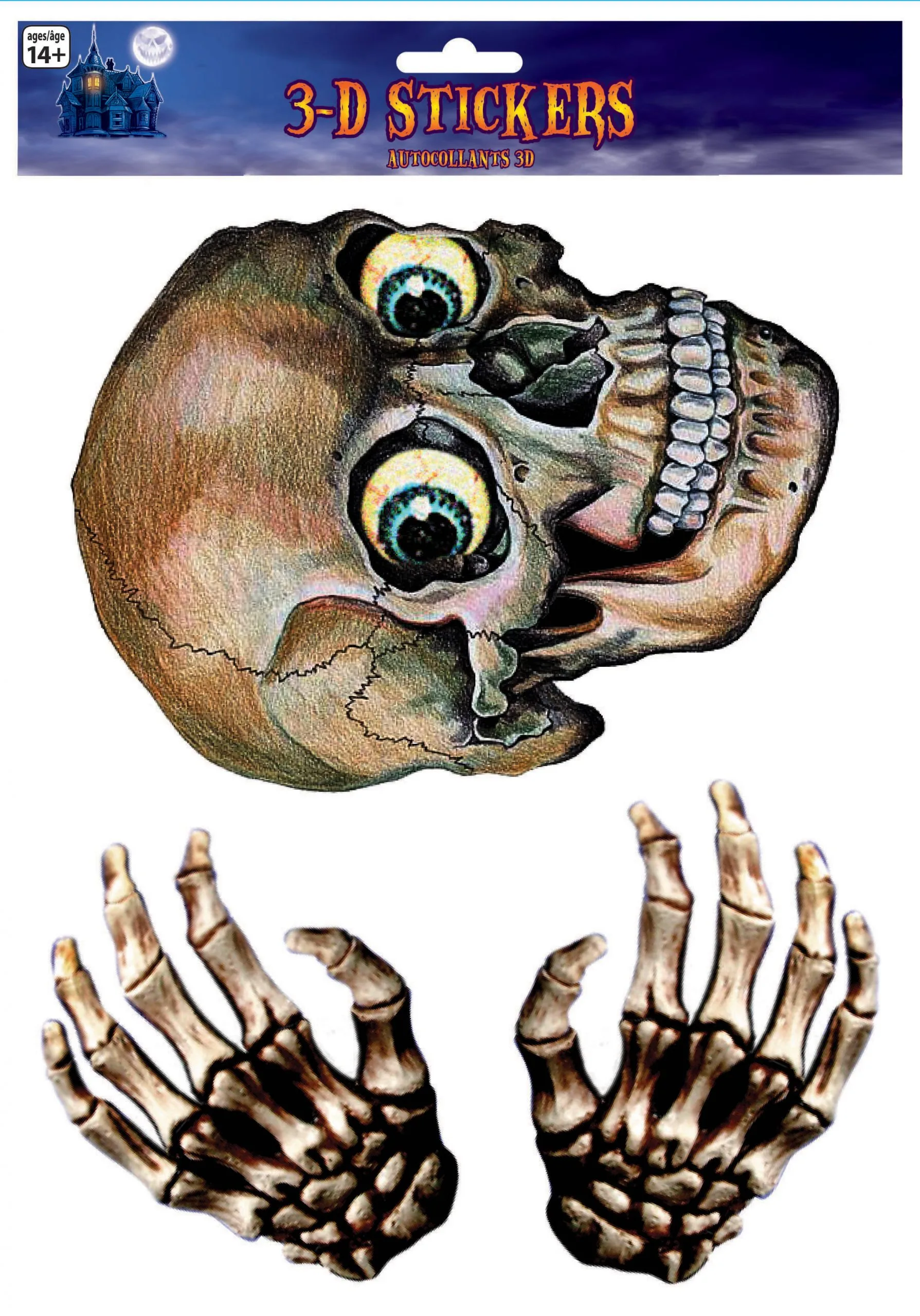 Totenkopf & Skelett Hände Fensterfolie 3 Totenkopf & Skelett Hände Fensterfolie